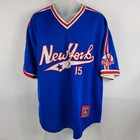 MLB New York Mets NY #15 Raw Classics Blue Baseball Jersey Mens Size Small