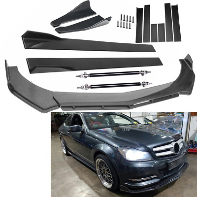 Carbon Fiber Front Bumper Lip Side Skirt/ Strut Rods For Bens Body Kits P+