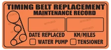 (Qty 4) TIMING BELT WATER PUMP TENSIONER REPLACEMENT POLYESTER STICKERS LABELS