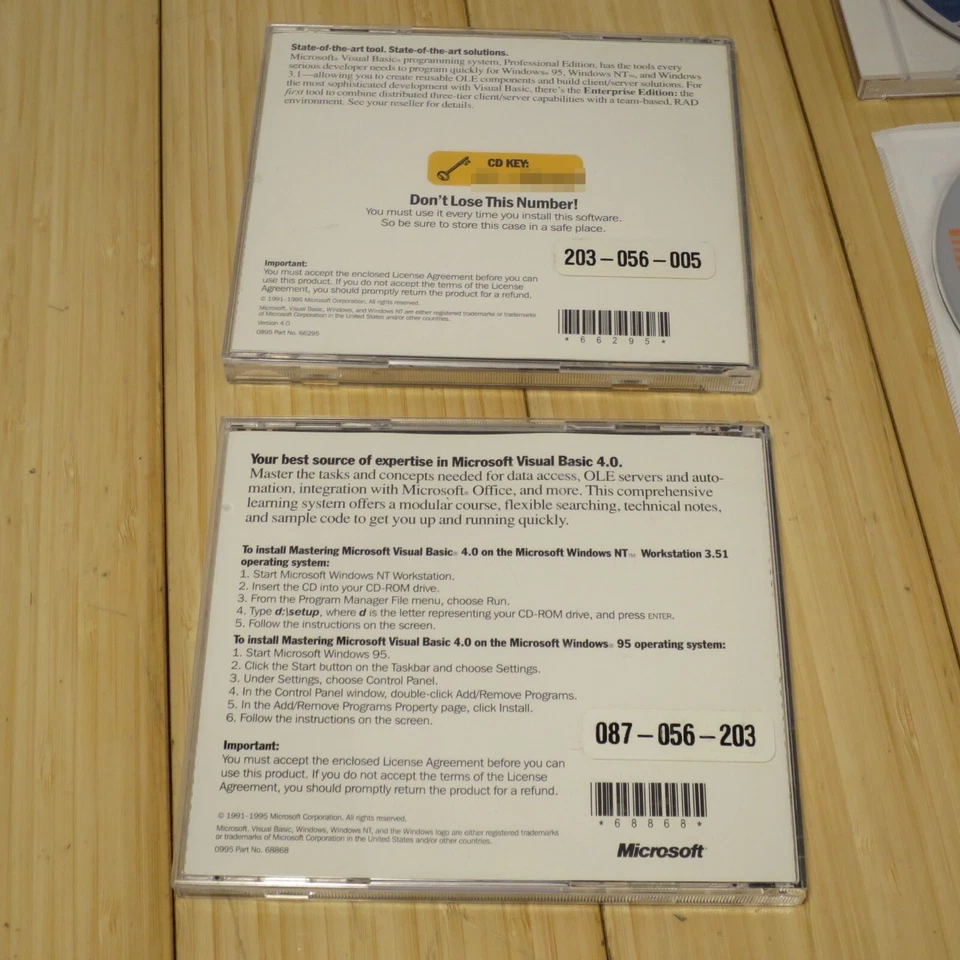 Microsoft Visual Basic Professional 1.0, 4.0, with VB Extras CD & VB 5.0 dev CD - Image 3 of 4