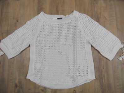 PROMOD beautiful eyelet sweater BOHO cream size L NEW