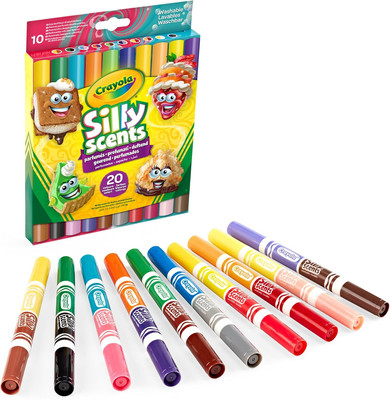 Crayola - Silly Scents, Abwaschbare Duft-Filzstifte Mit Maxi-Doppelspitze, 10Er-