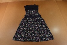 Free People Womens SIze Small Navy Floral Print Sleeveless Lace A Line Dress