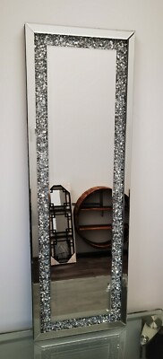 Crushed Crystal lose Strass Wandspiegel volle Länge Flurspiegel 40x120cm