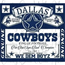 20oz Skinny Tumbler Sublimation Transfer Dallas Cowboys Football Ready To Press