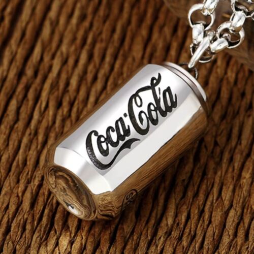 S925 silver-plated 20-inch Coca-Cola bottle pendant fashion trend necklace - Foto 1 di 6