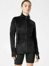 ATHLETA Cloud Fleece Jacket BLACK M Medium NWT 599502