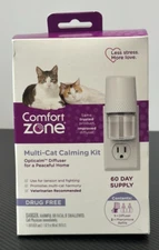Comfort Zone 1 Diffuser & 2 Refills Multi-Cat Calming Kit Opticalm Diffuser