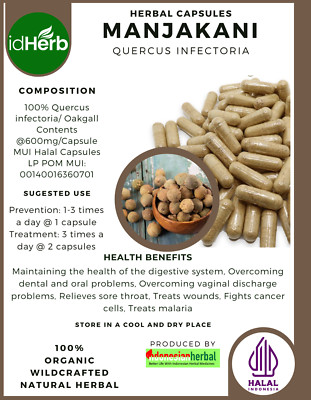 [idHerb] 100-800 Capsules Oak Gall Aleppo oak Quercus Infectoria WildCrafted