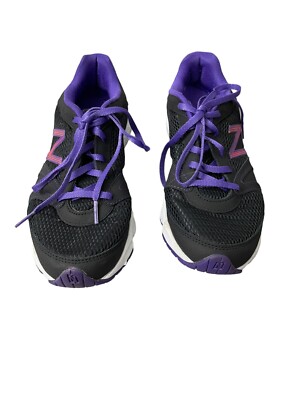New Balance Women's Size 7B 550 V2 WE550BW2 Black Purple Running Shoes Sneakers