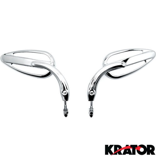 Teardrop Motorcycle Mirrors for Harley Davidson Sportster Softail Dyna Bike - Picture 3 of 3