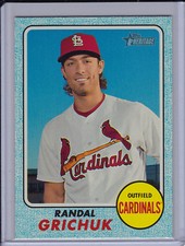 Randal Grichuk 2017 Topps Heritage Blue Border /50 Base Parallel Cardinals