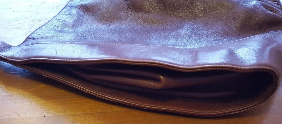 Bolso de mano Hobo vintage, Susan Gail, marrón, cuero, años 70 Foto 3 de 4