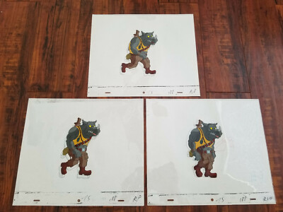 Lot of 3 - TMNT Rocksteady Animation Production Art Cels