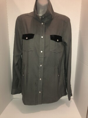 Nikita Castle Rock fieldstone shirt NWT Gray Leather Pocket Flaps Sz S/P