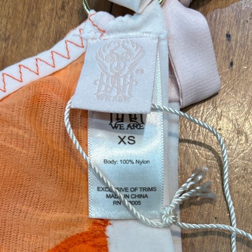 We Are HAH Free People Bralette The Breeze Halter Tangerine Dream Sheer Ruffle - Picture 7 of 11