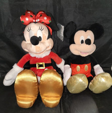 NWT Disney Mickey Mouse 12" and Minnie Mouse 15" Christmas Plush Set of 2