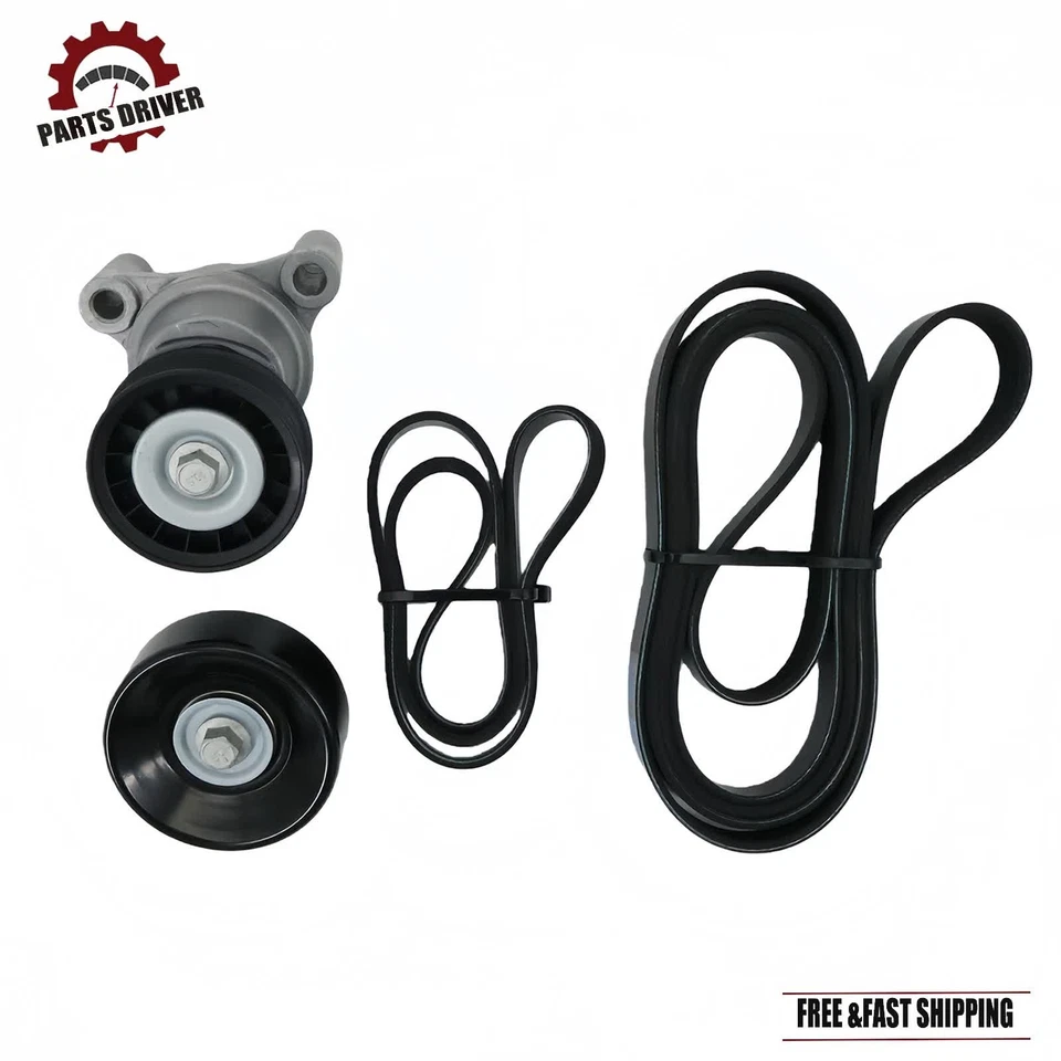 4x Serpentine Belt Drive Component Kit Fits Chevy Silverado 2500 HD GMC US Stock Foto 3 de 4