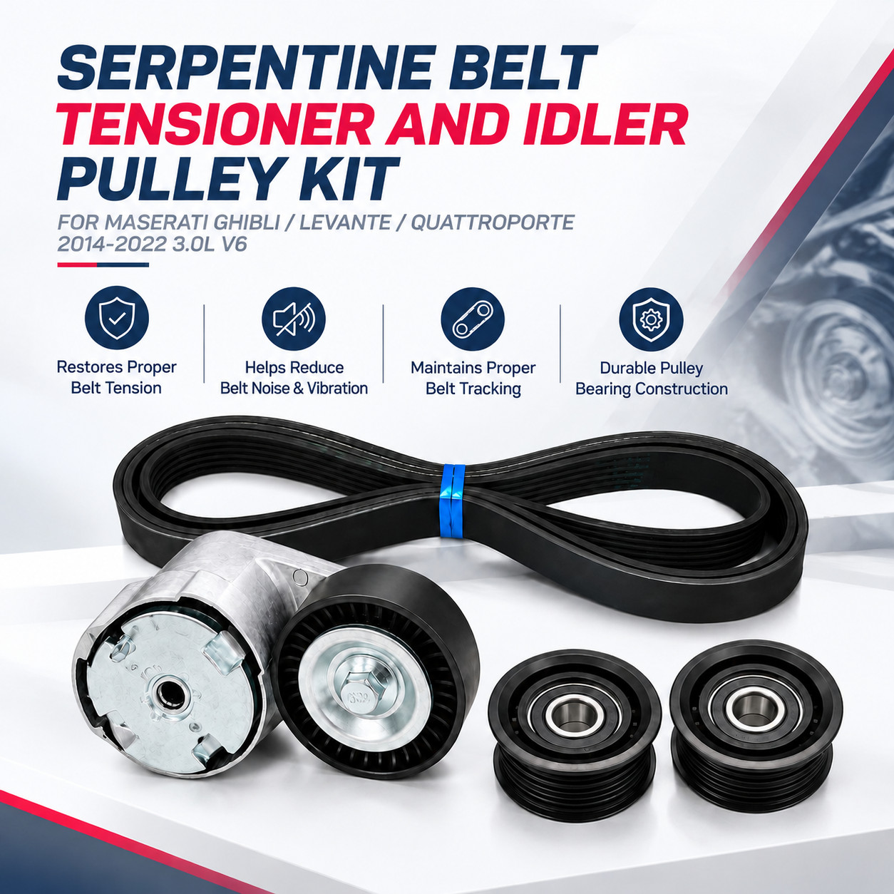 Maserati Ghibli Belt tensioner pulleys Set P/N 278940
