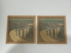 Vintage Sticker Brenner Autobahn Tirol - Waterslide Decal Sticker (Pair) - 3"