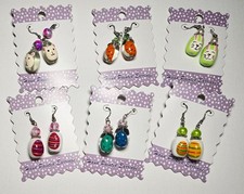 Easter Earrings Bunny Easter Egg and Carrot Multi Dangle 6 Pairs