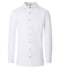 CASAMODA Men's Business Shirt Comfort Fit Kent Collar Long Sleeve Solid White