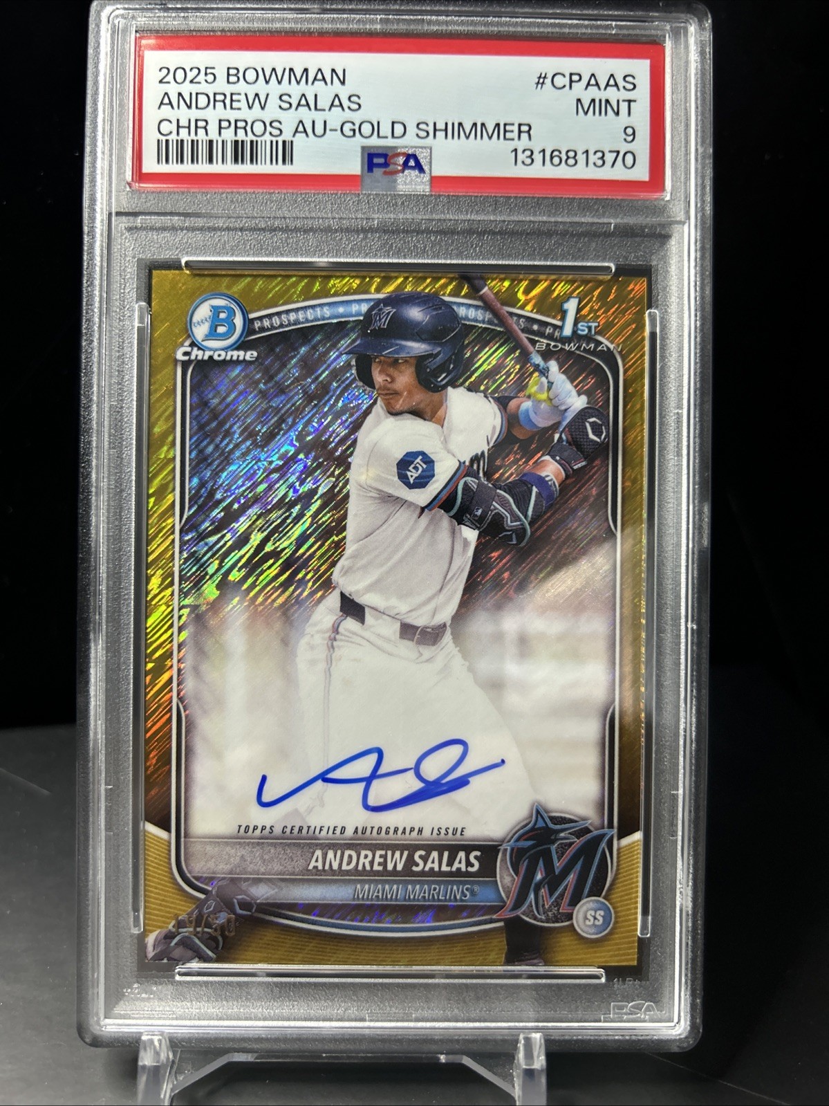 2025 Bowman Chrome Andrew Salas #CPA-AS 1st Bowman Auto Gold /50 