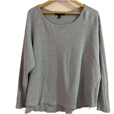 Vintage Monterey Bay Waffle Knit  Top Women's Size 2X Gray Layering Outdoor USA
