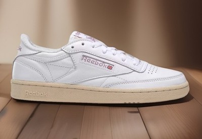 Reebok Club C 85 Rare Vintage Off White Rose Shoes Womens Size 11 New Fast Ship