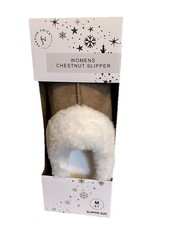 Festive Voice Collection Women's Chestnut Slippers M 6/7 Memory Foam Anti-Skid