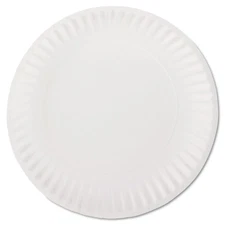 AJM Packaging White Paper Plates 9" Diameter 100/Bag 10 Bags/Carton PP9GREWH