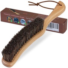Lint Brush for Clothes with 100 Soft Horse Hair Bristle, Large Beech Wood Ha...