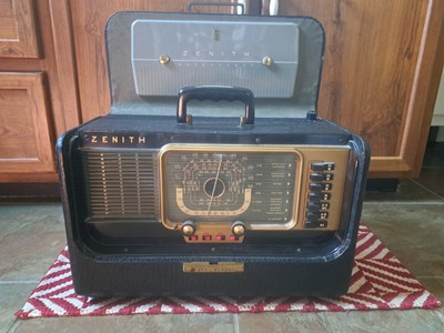  Zenith Trans-Oceanic Portable Radio **WORKS** MODEL H500 CHASSIS 5H40 COMPLETE