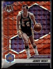 2020-21 Panini Mosaic All-Time Greats Reactive Red Prizm Jerry West #293 HOF