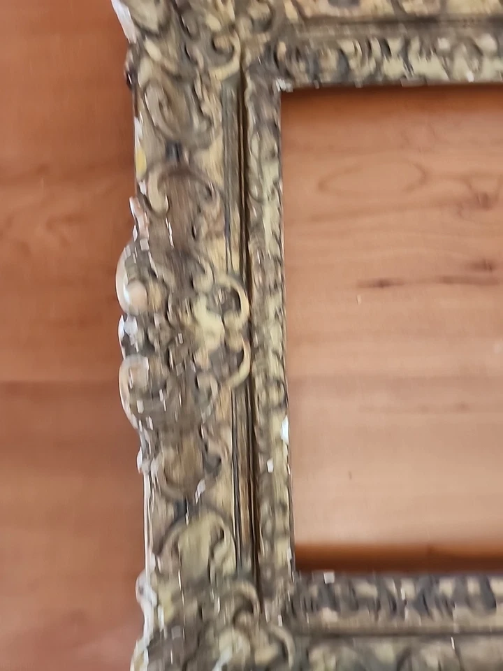 Hermoso Marco Dorado Antiguo Tallado de Período Dorado 11 X 14 Apertura 16 X 19 Mono Foto 3 de 4