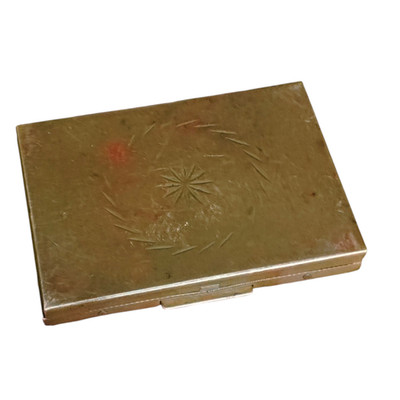 Vintage Old Antique Rare Unique Shape Cigarette Brass Box , KIGU OF LONDON