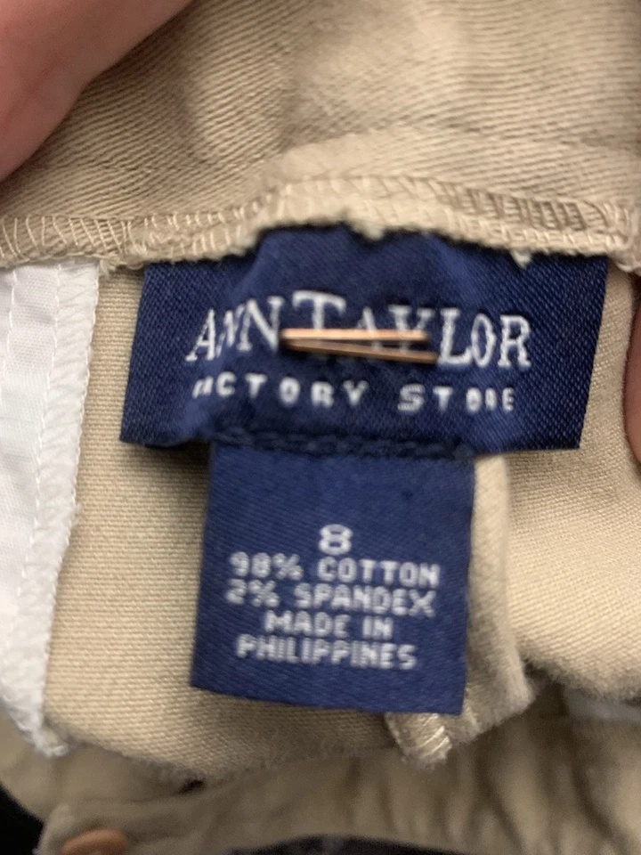 Pantalones de vestir para mujer Ann Taylor Loft beige caqui, talla 8, modernos informales de negocios Foto 3 de 3