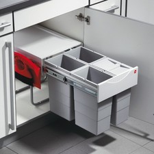 Hafele Pull Out Waste Bin 4x10 litres, Hailo Space Saving Tandem 502.70.271