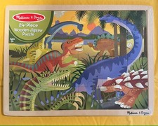 Melissa  Doug Dinosaurs 24 Piece Wooden Jigsaw Puzzle NEW SEALED Ships FREE US