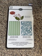 SIZZIX Textured Impressions Alpine Pattern Set A2 Embossing Folder Holly Berry