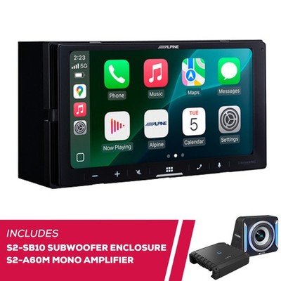 Alpine ILX-W770-M 7'' Multimedia Receiver w/ S2-SB10 Sub Enclosure & S2-A60M Amp