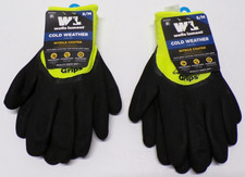 Lot of 2 Wells Lamont Men's Cold Weather Lined Nitrile Grip Work Gloves S/M