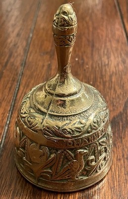Vintage Apostel Messing Glocke - Johannes Matthev Lvcas Marcvs lateinische Schrift Symbole