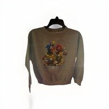 VIntage Disney Youth Medium 7/8 Year 1999 Disney Sweater Gray Crew Neck
