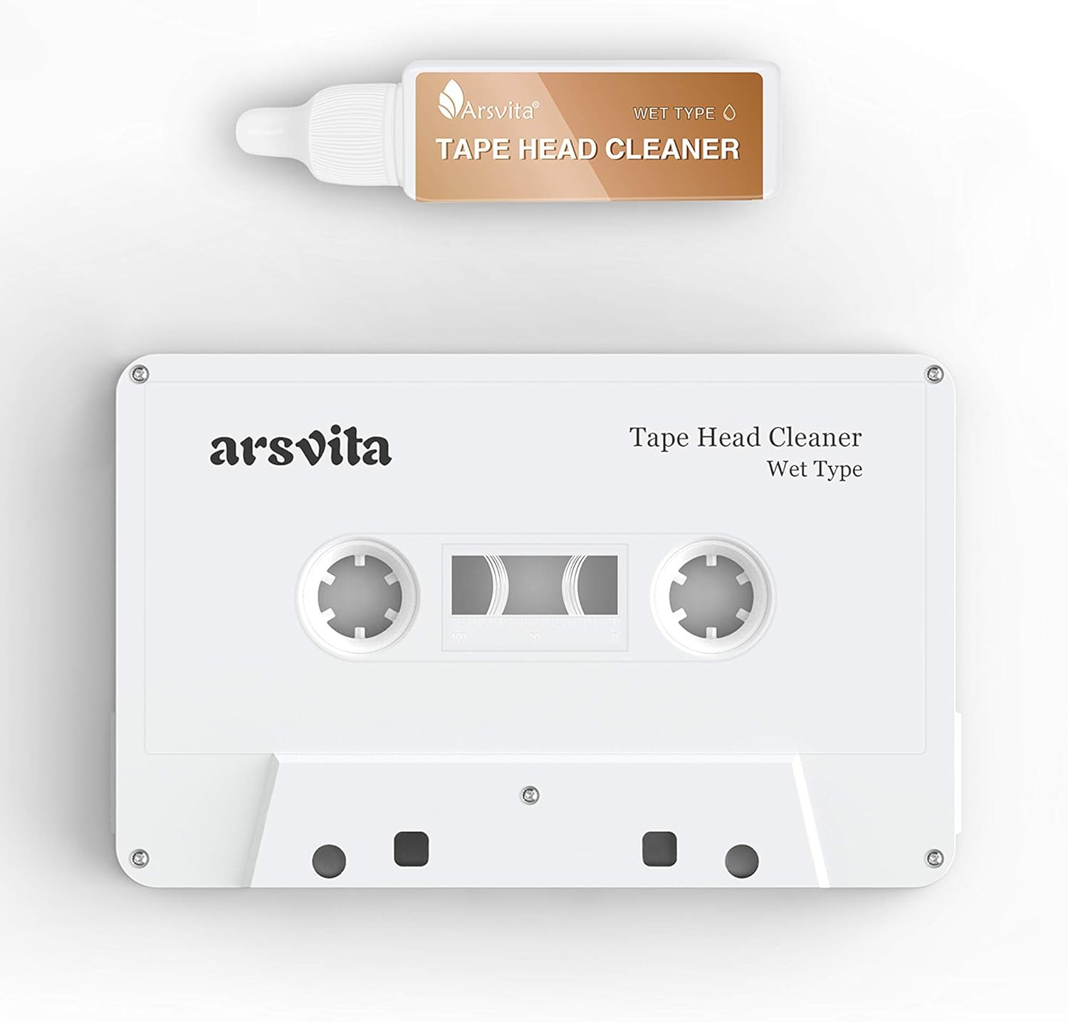 Arsvita Audio Cassette Head Cleaner, Tape Cleaning Kit for Home/Portable/Car Cas