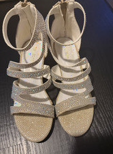 Girls Rhinestone Dress Sandals Ankle Strap Formal Wedding Party Shoes Size 2