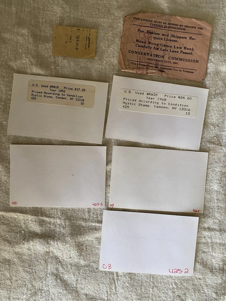 6 Diff Bird/Duck Hunting Stamps..1939 (w/license) 1952/1968/1970/1971 & 1983… - Image 2 of 2