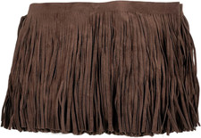 3 Yards 6 Inch Double Side Suede Tassel Fringe Trim, Faux Leather Fringe Trim fo
