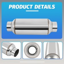 3in Inletoutlet Muffler Resonator Exhaust Vibrant Resonator Stainless Steel