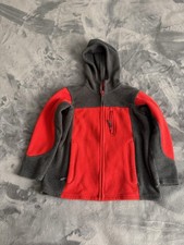 Boys Lands End Red and Gray Fleece Jacket Size 5/6